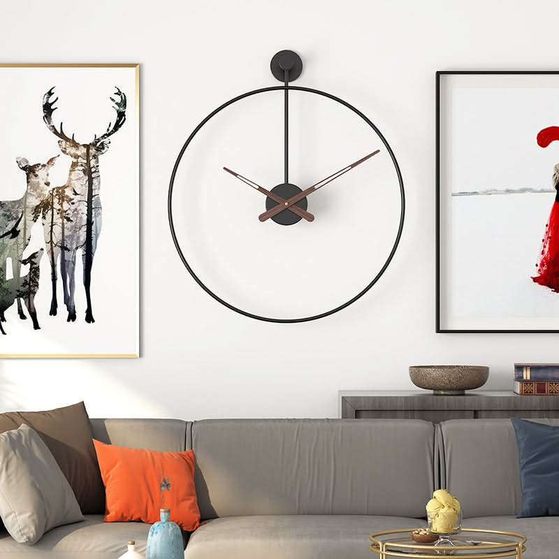 Minimalist Modern Wall Clock 16-Inch - Iron - Silent Sweep Movement