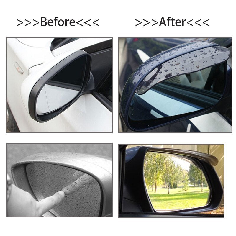 Mirror Rain Protector Flexible PVC Universal with Rain-Channelling Shape