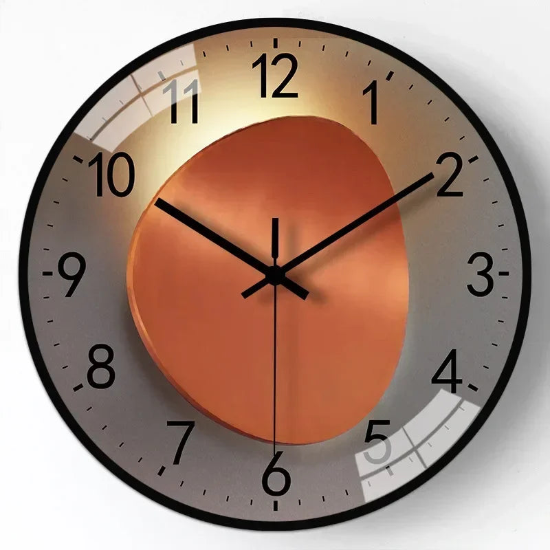 Modern Wall Clock | Raised Numerals, Glowing Centre Disc