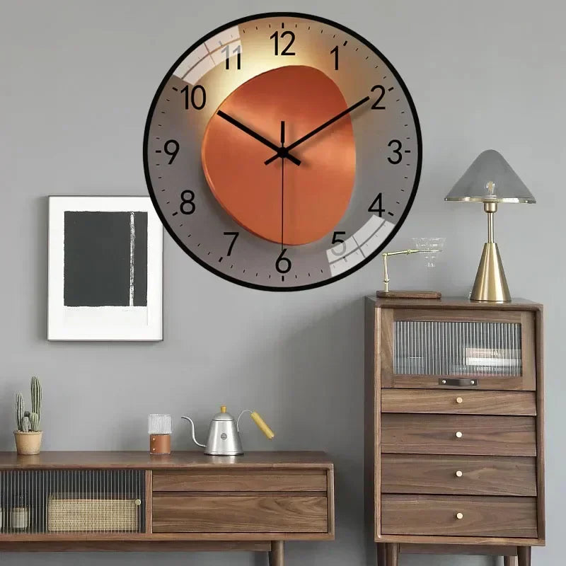 Modern Wall Clock | Raised Numerals, Glowing Centre Disc