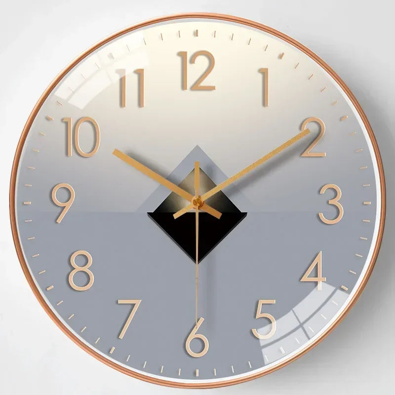 Modern Wall Clock | Raised Numerals, Glowing Centre Disc