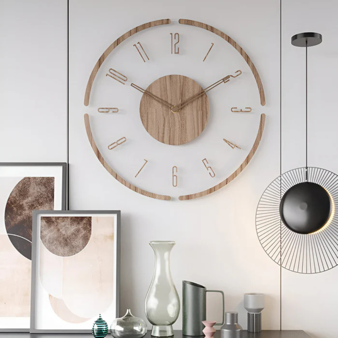 Modern Wall Clock | Wood & Acrylic Scandinavian Silent Clock