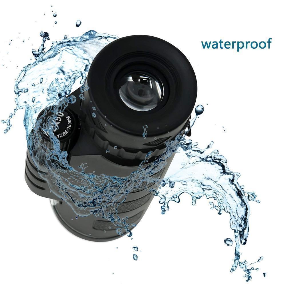 Monocular Telescope 12X50 Waterproof BAK4 with Smartphone Adapter