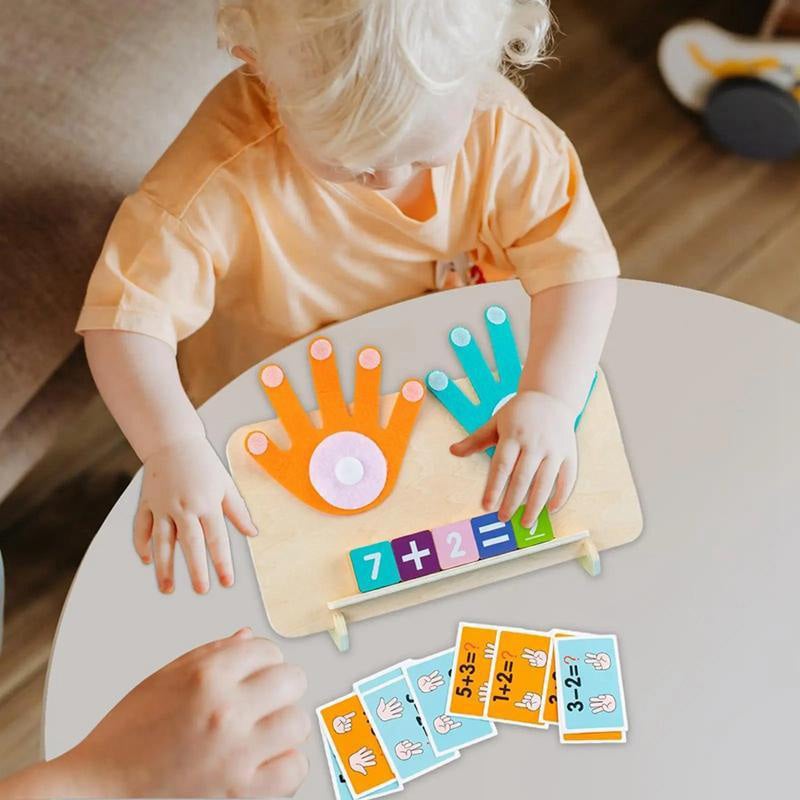 Montessori Toy Wooden Felt Board Finger Counting with Number Recognition