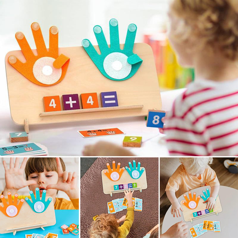 Montessori Toy Wooden Felt Board Finger Counting with Number Recognition