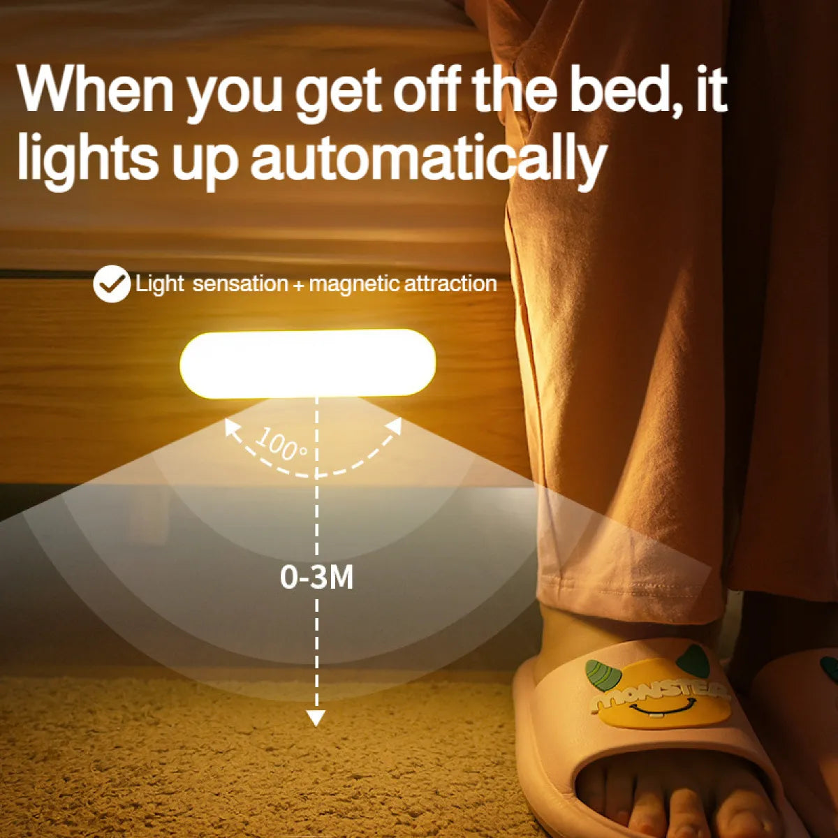 Motion Detector Lights | Rechargeable, Wide Diffused Panel