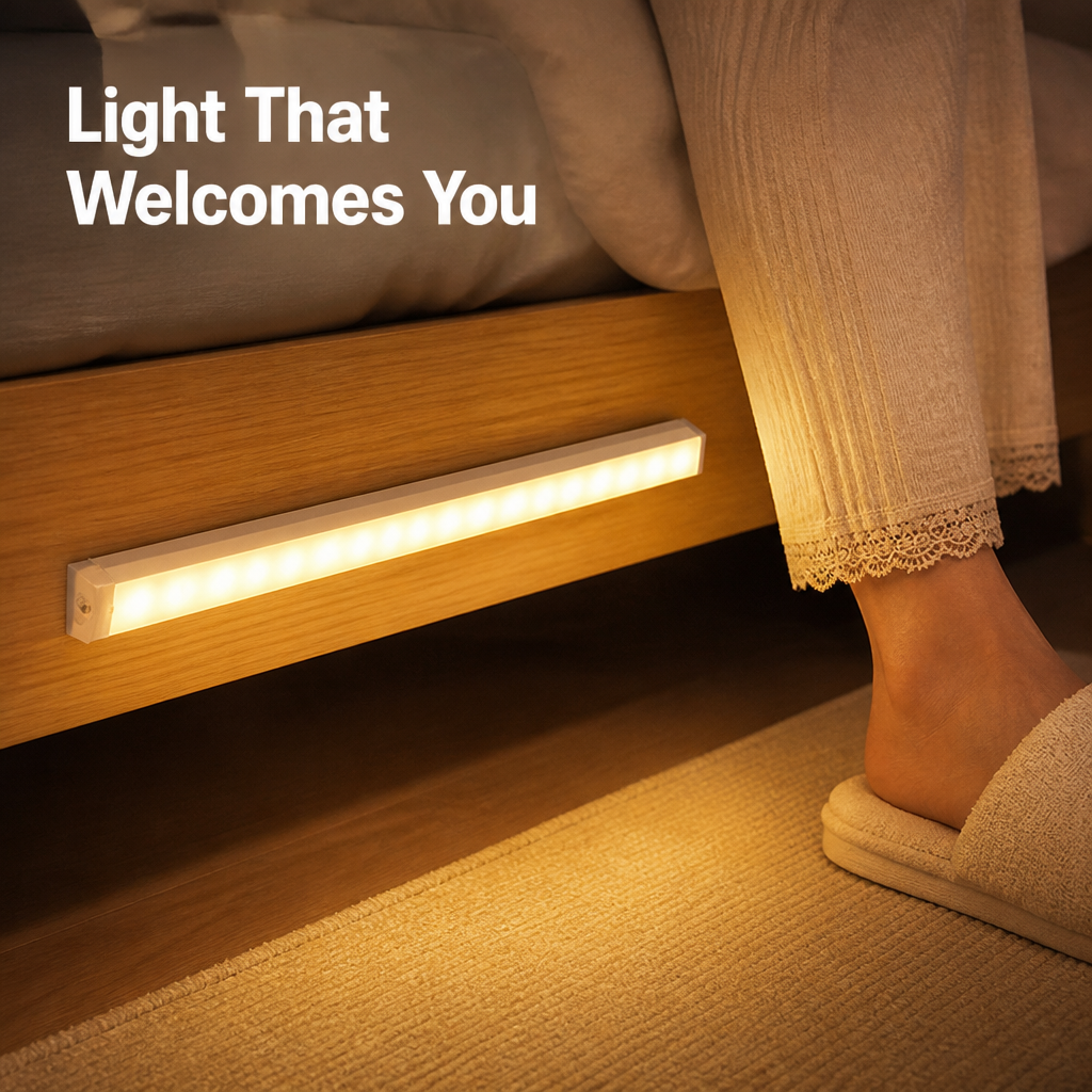 Motion Sensor LED Light | Magnetic Mount, Tool-Free Setup | Hands-Free Hallway, Cupboard & Staircase Lighting Fixture