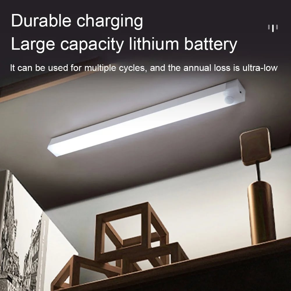 Motion Sensor LED Light | Rechargeable Type-C Battery, Adjustable Brightness | Magnetic Mount, Up to 70 Days Use