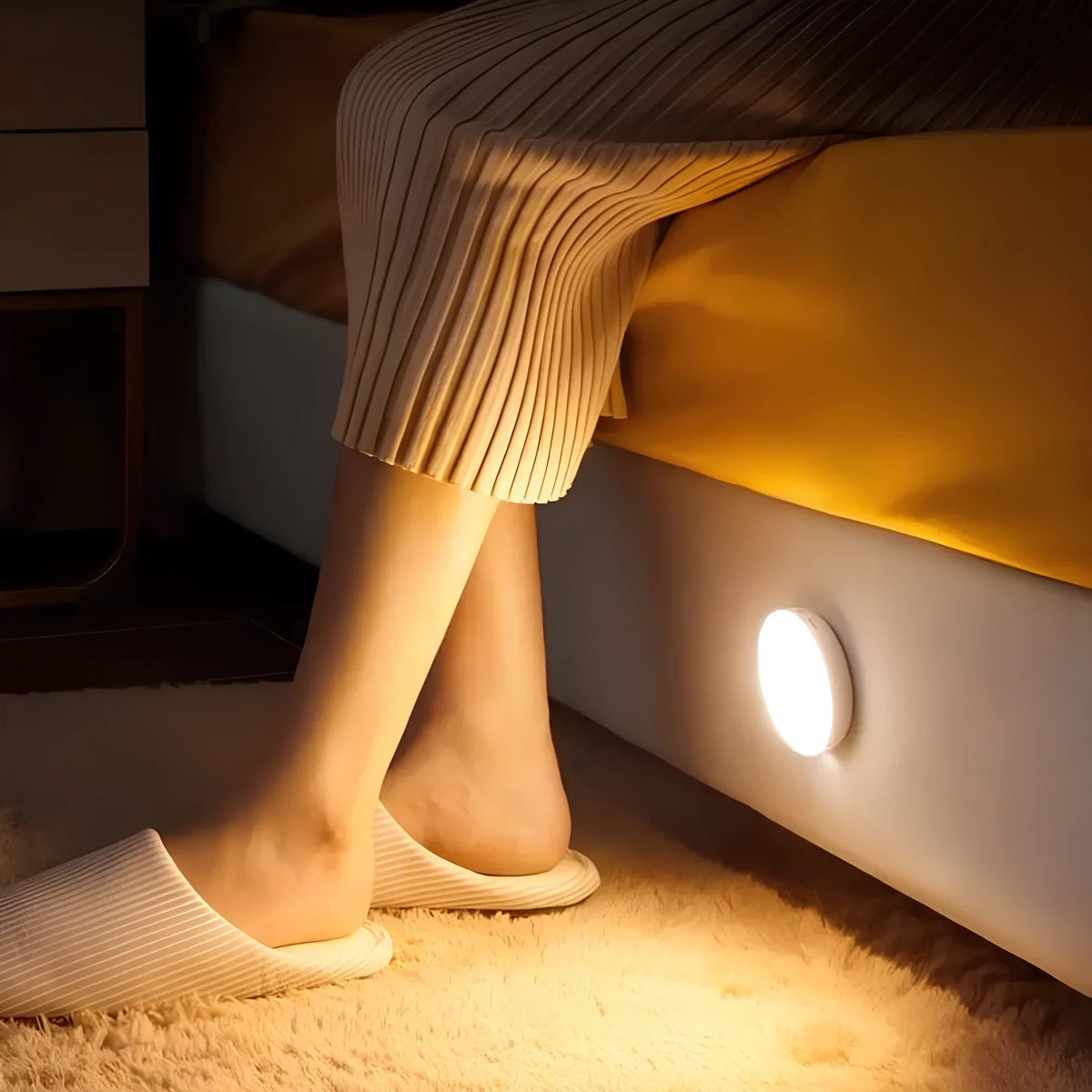 Motion Sensor Night Light | Auto On/Off Detection | USB or Battery Powered, Tool-Free Install, 2/4/8 Pack Options Available