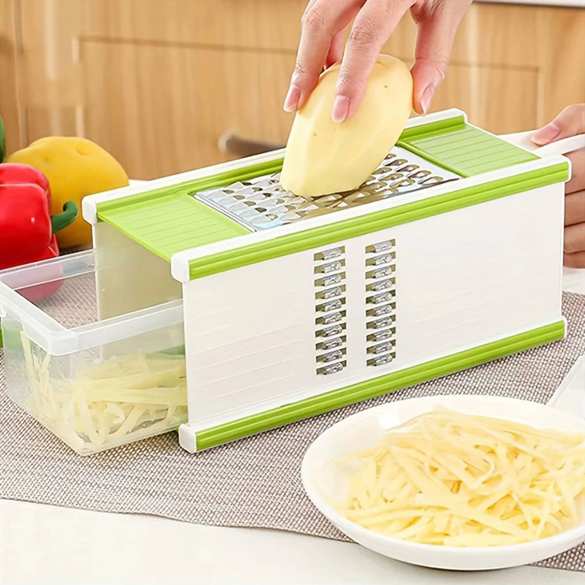 Multi Purpose Vegetable Slicer | Four Faces And Container
