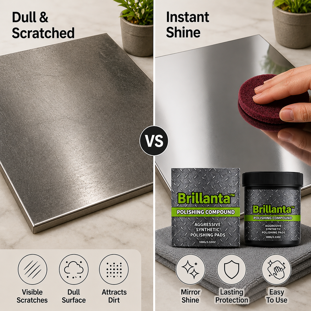 Multi-Surface Restoration Polish Metal Stone with Protective Shield