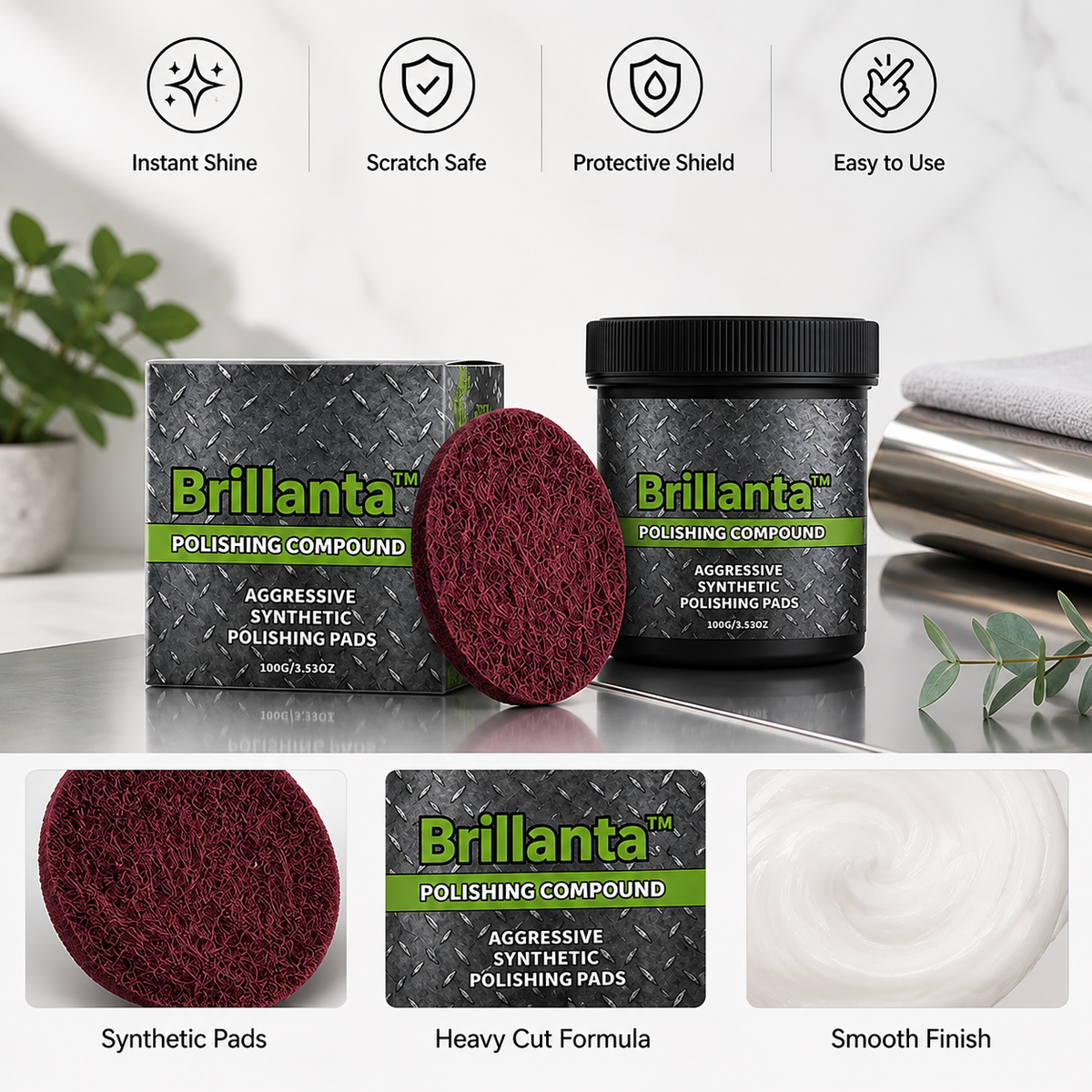 Multi-Surface Restoration Polish Metal Stone with Protective Shield