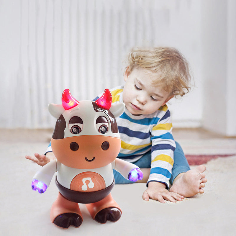 Musical Cow Toy ABS Plastic | Dancing Lights, Sounds and Swinging Arms | Develops Listening and Rhythm Skills in Babies
