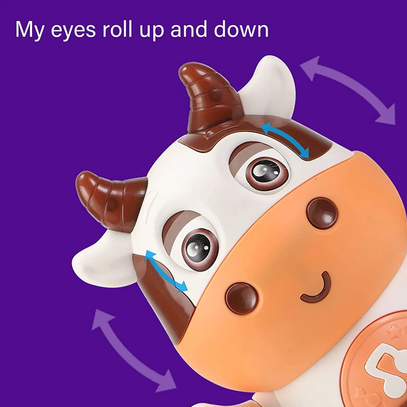 Musical Cow Toy ABS Plastic | Dancing Lights, Sounds and Swinging Arms | Develops Listening and Rhythm Skills in Babies