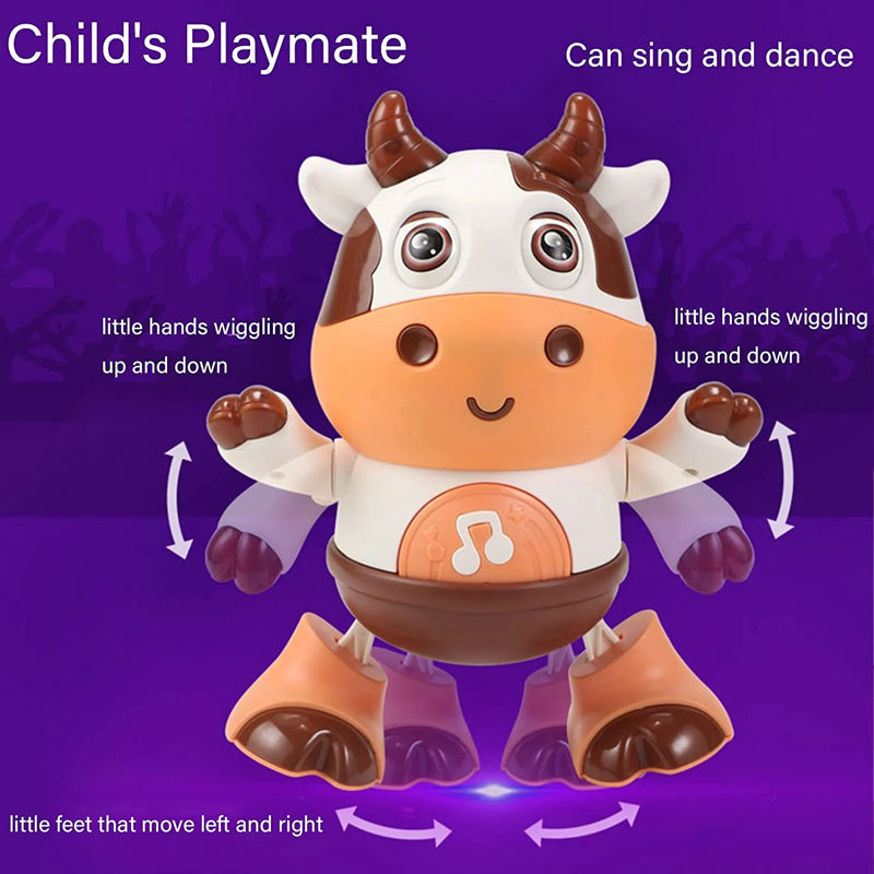 Musical Cow Toy ABS Plastic | Dancing Lights, Sounds and Swinging Arms | Develops Listening and Rhythm Skills in Babies