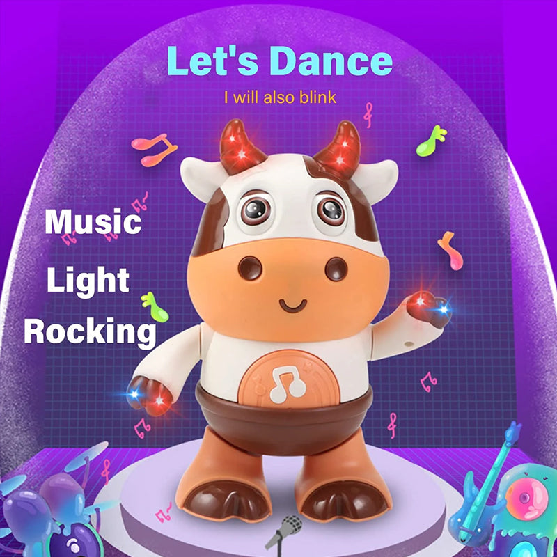 Musical Cow Toy ABS Plastic | Dancing Lights, Sounds and Swinging Arms | Develops Listening and Rhythm Skills in Babies