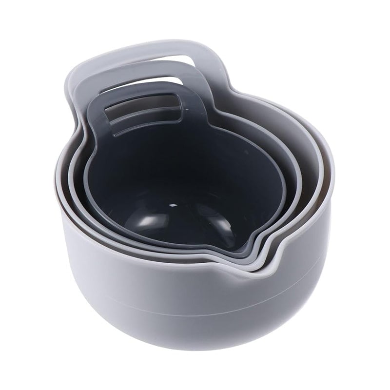 Nesting Mixing Bowl Set Plastic Stackable Graduated with Pour Spouts