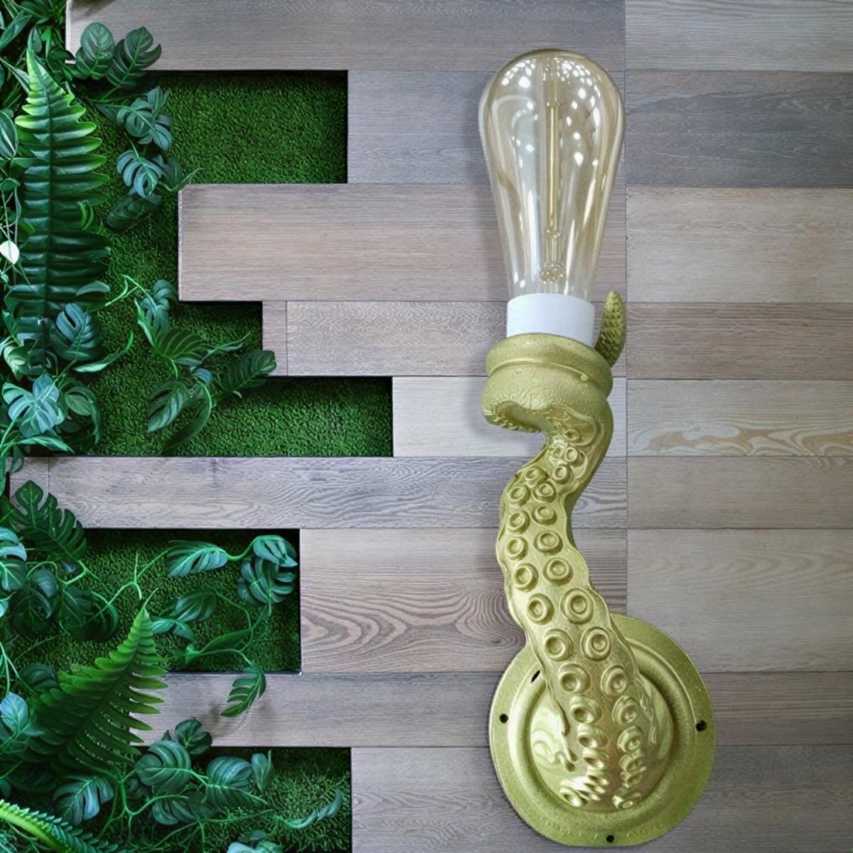 Octopus Tentacle Wall Light, Resin | Red, Blue or Green | Hardwired, Textured Suction Cup Detail