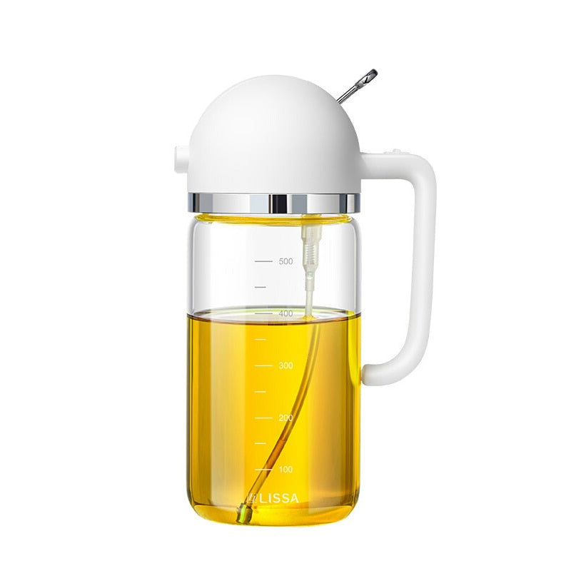 Oil Spray Dispenser Bottle Borosilicate Glass with One-Hand Trigger