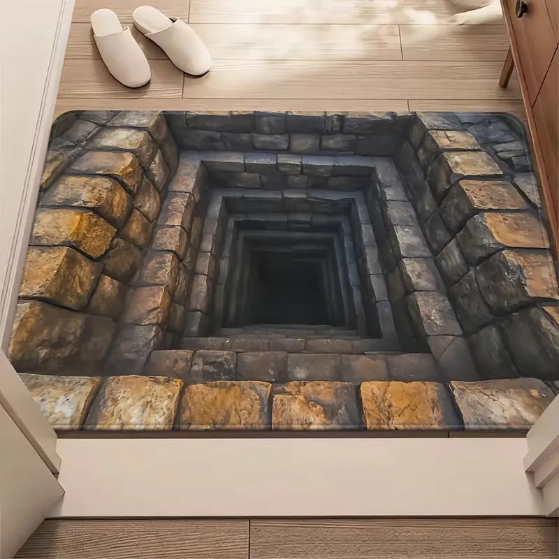 Optical Illusion Door Mat Diatomaceous Earth with Non-Slip Backing