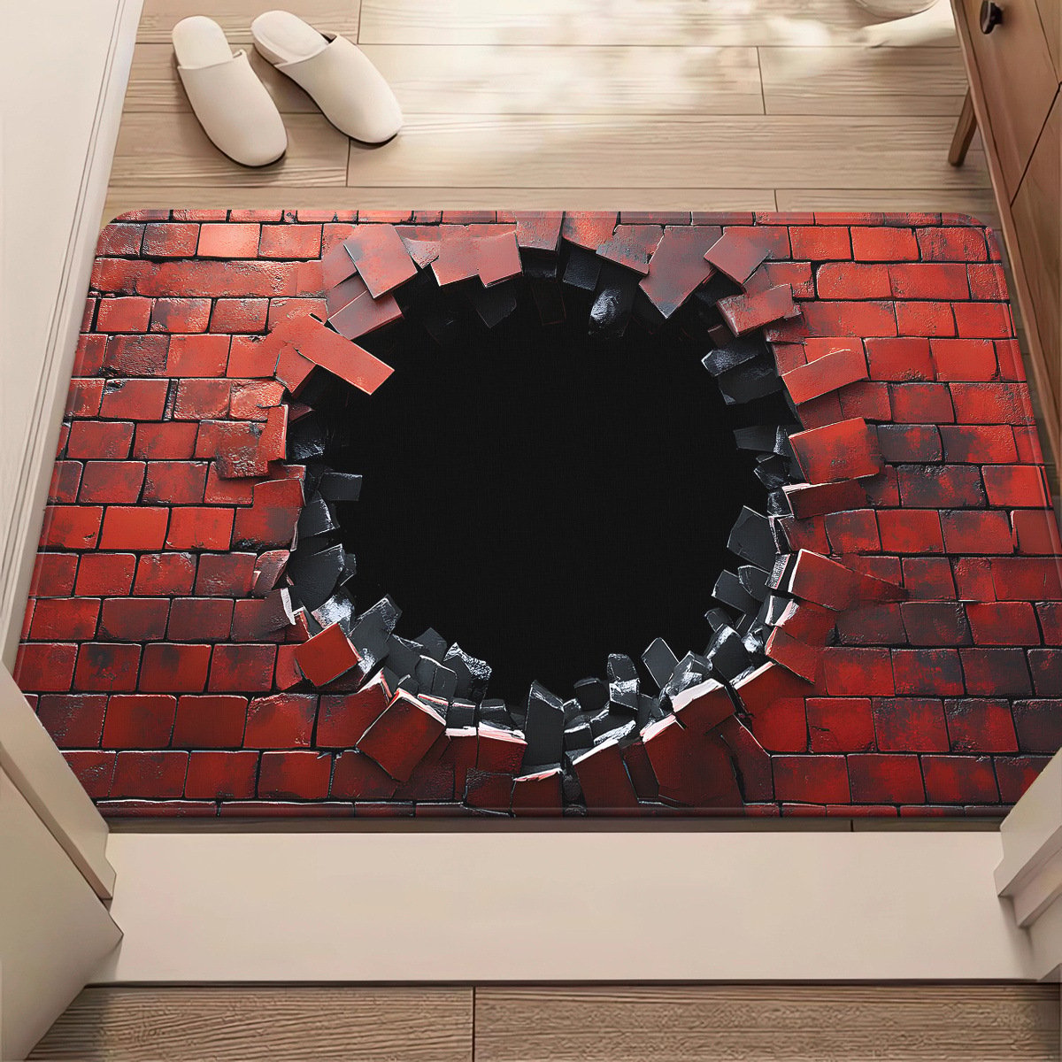 Optical Illusion Door Mat Diatomaceous Earth with Non-Slip Backing