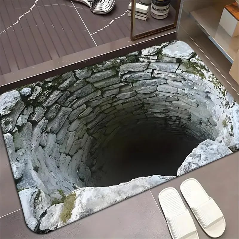 Optical Illusion Door Mat Diatomaceous Earth with Non-Slip Backing