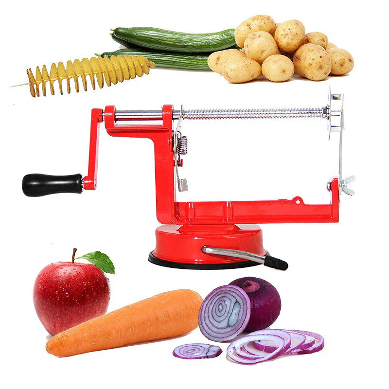 Peeling Machine Hand-Crank Stainless Steel 3-in-1 with Suction Base