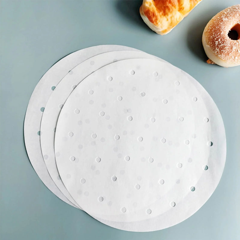 Perforated Anti-Stick Steamer Paper 100/400pcs | Waterproof & Heat Resistant | Reusable Non-Stick Liner for Cooking