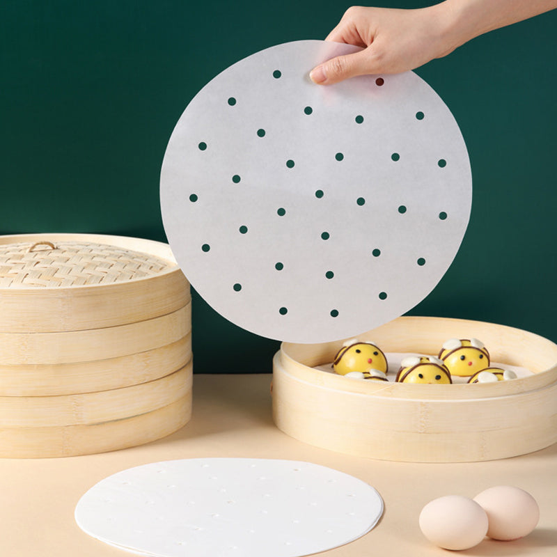 Perforated Anti-Stick Steamer Paper 100/400pcs | Waterproof & Heat Resistant | Reusable Non-Stick Liner for Cooking