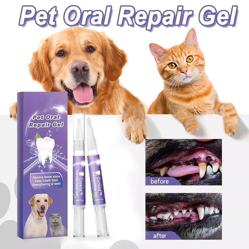 Pet Dental Gel for Dogs & Cats | Baking Soda & Herbal Extract Formula | Fights Tartar Buildup & Bad Breath Naturally