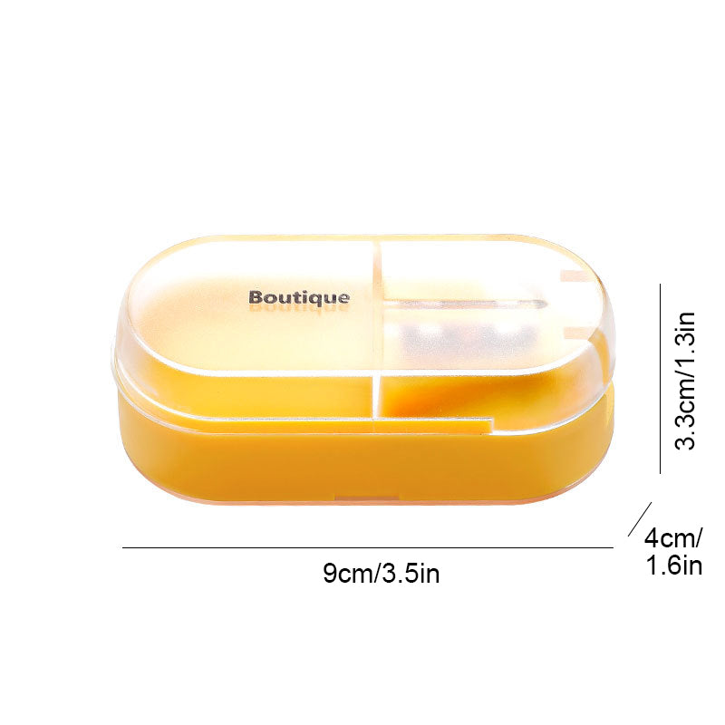 Pill Cutter & Storage Box Stainless Steel Blade | V-Shaped Grip for Accurate Splitting | 3 Compartments for Organised Doses