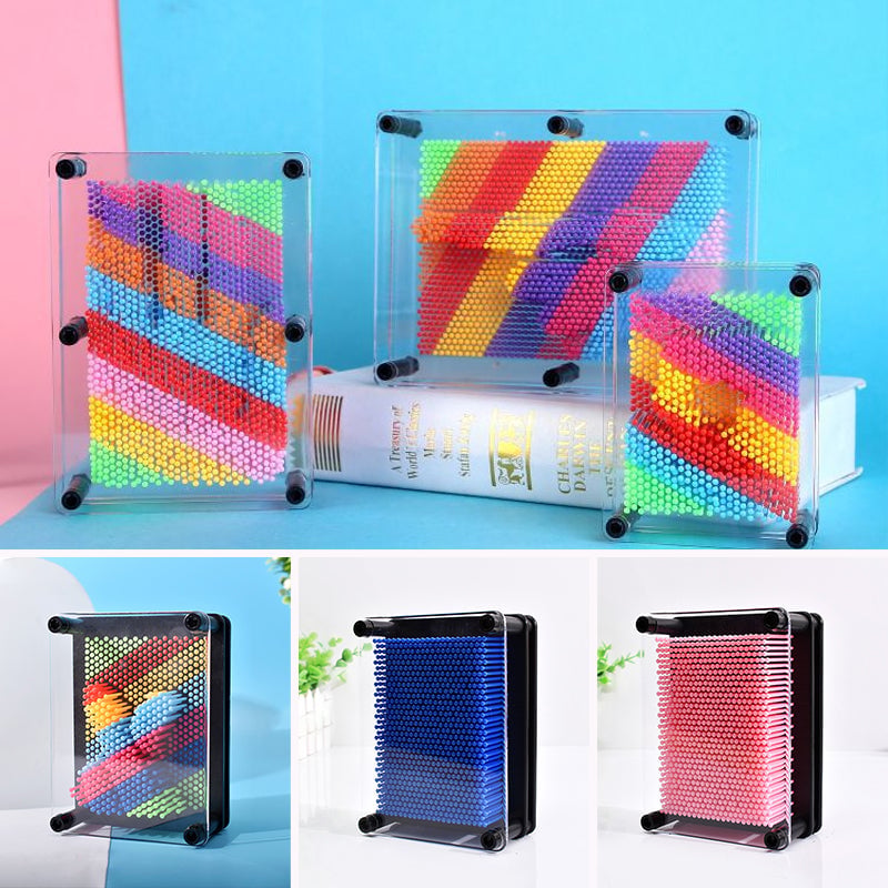 Pin Art Toy Plastic Sculpture Board Reusable Grid with Hand Face Imprint