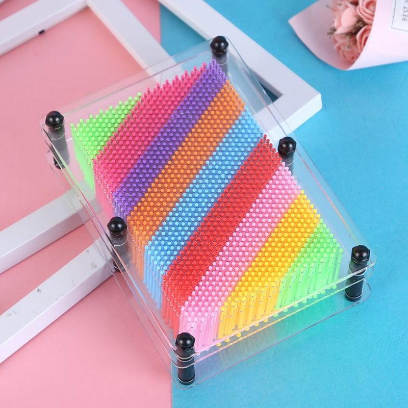 Pin Art Toy Plastic Sculpture Board Reusable Grid with Hand Face Imprint
