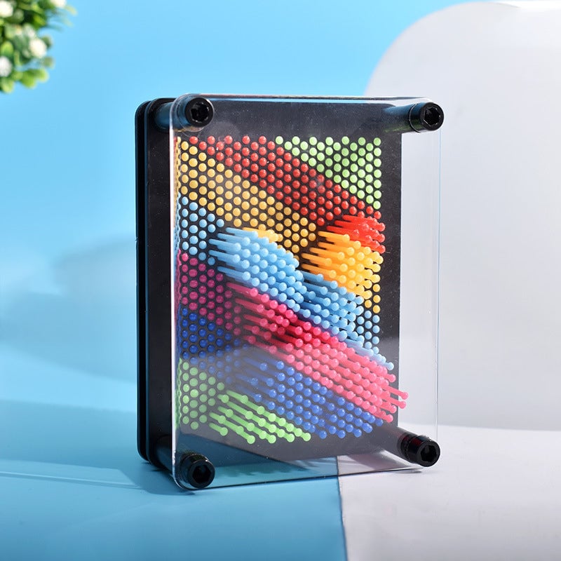 Pin Art Toy Plastic Sculpture Board Reusable Grid with Hand Face Imprint