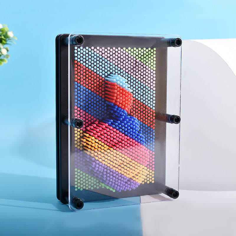 Pin Art Toy Plastic Sculpture Board Reusable Grid with Hand Face Imprint