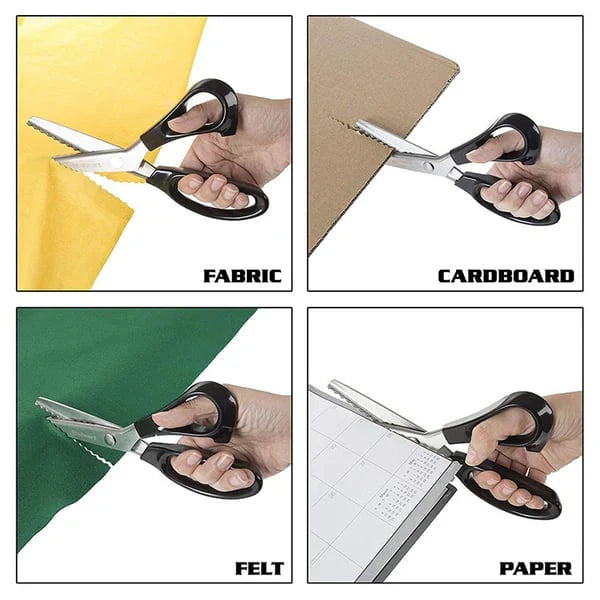 Pinking Shears Stainless Steel | Zigzag Serrated Blades in 5 Tooth Widths | Fray-Free Fabric and Leather Edges