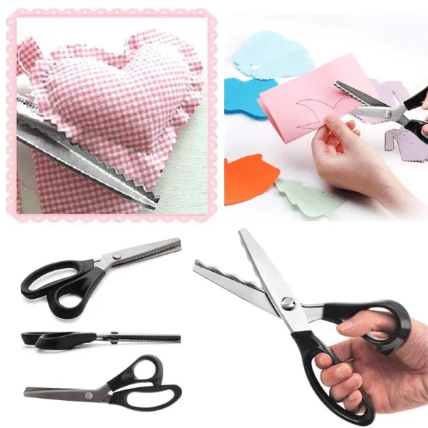 Pinking Shears Stainless Steel | Zigzag Serrated Blades in 5 Tooth Widths | Fray-Free Fabric and Leather Edges
