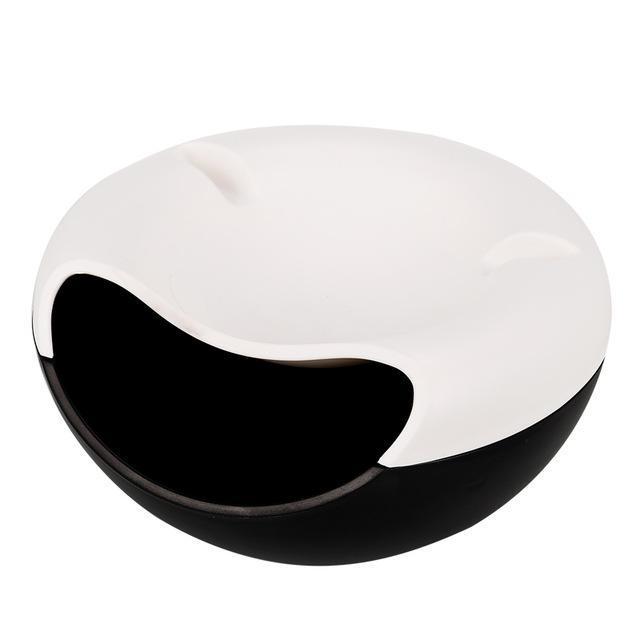 Pistachio Nut Bowl with Shell Storage | Dual Compartment Snack Organiser | Built-In Phone Stand, Decorative Bowl