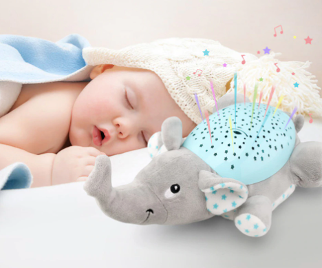 Plush Night Light Toy with Star Projector | Soothing Music & Soft Glow | Helps Babies Settle to Sleep Each Night