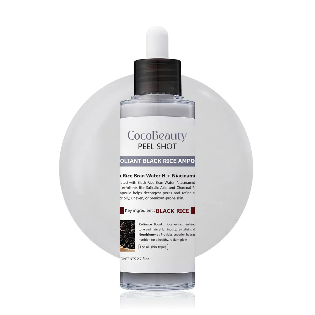 Pore Refining Rice Ampoule Serum for Women | Rice Bran Water & Clinical Acid Formula | Reduces Blackheads & Enlarged Pores