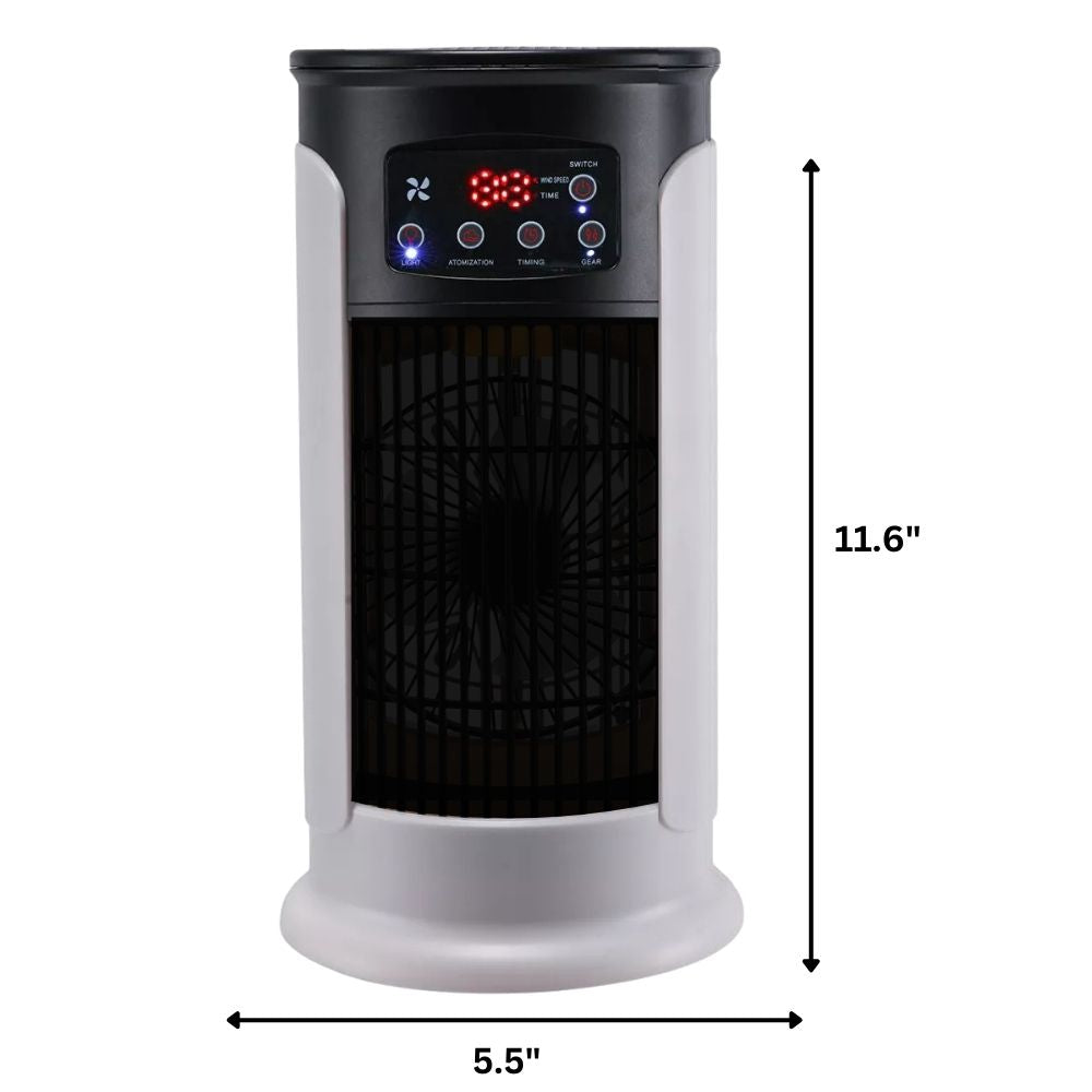 Portable Air Cooler | Windowless 5-in-1 Cooling & Humidifier | 300ml Tank, Caster Wheels, Ultra-Quiet Under 23dB
