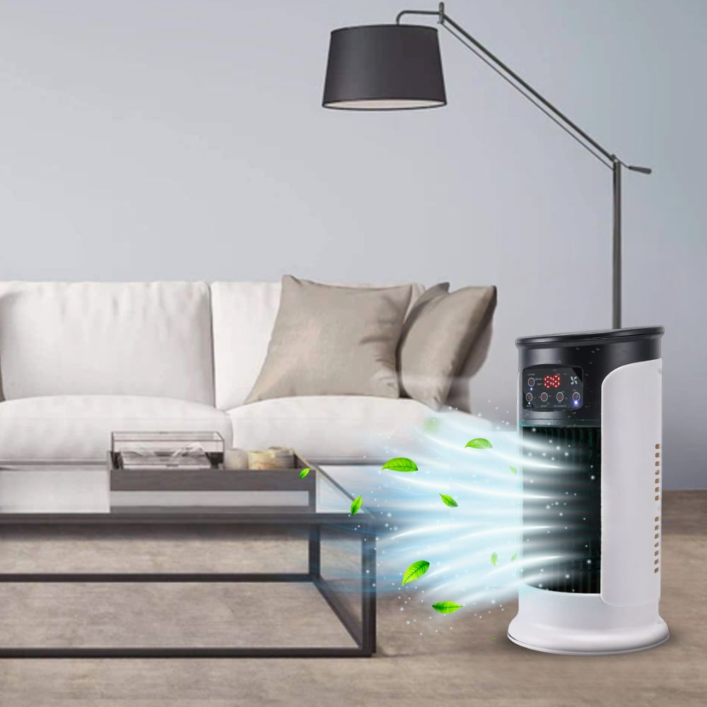 Portable Air Cooler | Windowless 5-in-1 Cooling & Humidifier | 300ml Tank, Caster Wheels, Ultra-Quiet Under 23dB