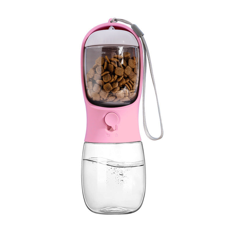 Portable Pet Water Bottle Food Feeder | Leak-Proof Design with Carbon Filter & One-Touch Dispenser | 2-in-1 Hydration & Feeding