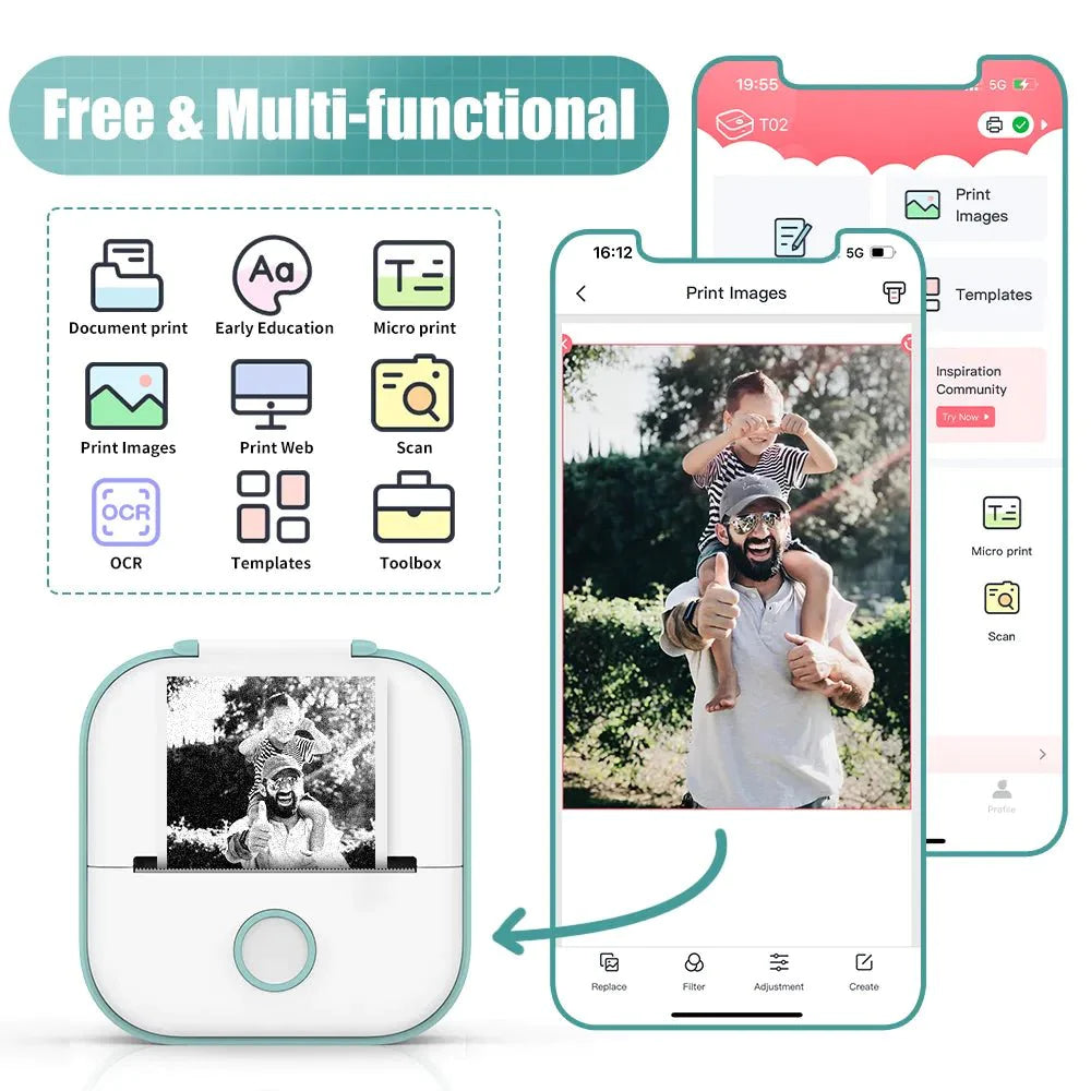 Portable Printer | Mini Pink Thermal Photo Printer