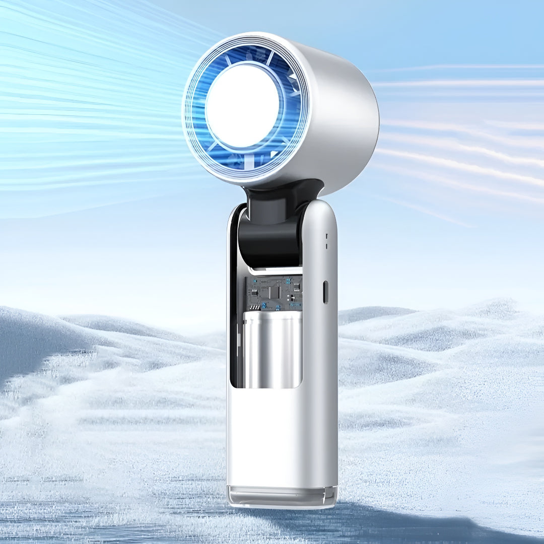 Portable Rechargeable Handheld Fan | USB-C Charging, Digital Display | 4000 mAh Battery, Cooling Plate, 3-in-1 Use