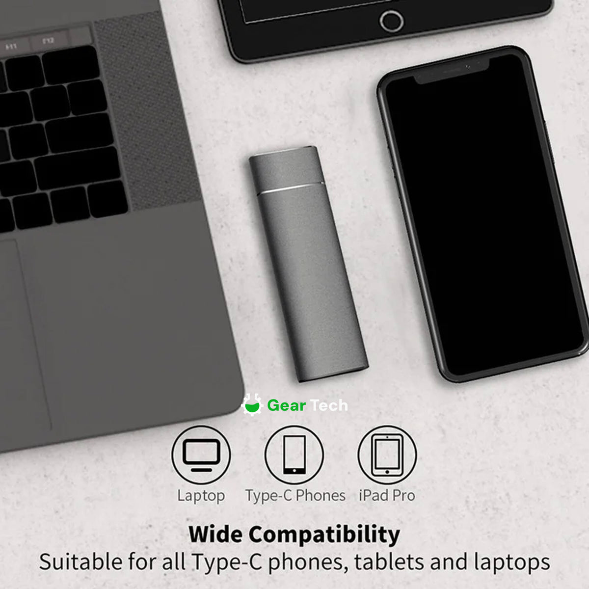 Portable SSD External Drive | USB 3.2, Up to 550 MB/s Transfer Speed | Up to 30TB Capacity, Shock-Resistant Aluminium Casing