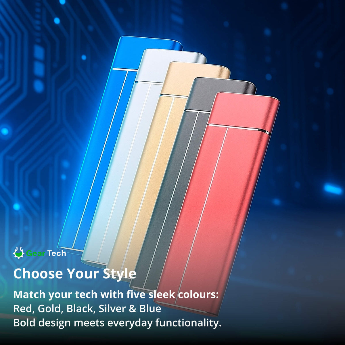 Portable SSD External Drive | USB 3.2, Up to 550 MB/s Transfer Speed | Up to 30TB Capacity, Shock-Resistant Aluminium Casing