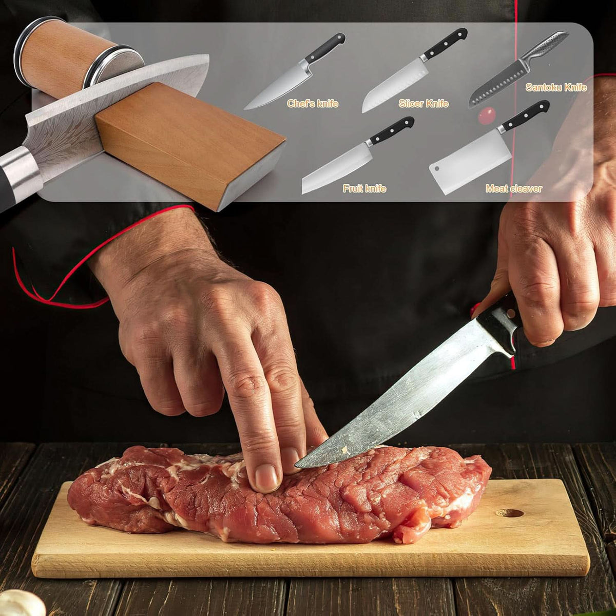 Professional Knife Sharpener | Rolling Sharpener with Magnetic Angle Block