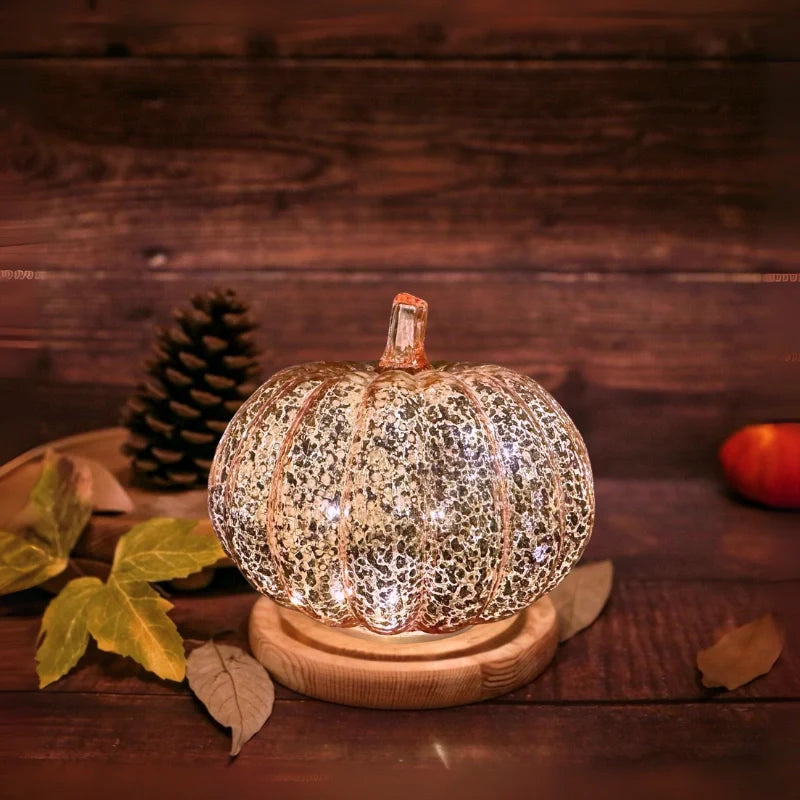 Pumpkin Decoration Light | Crackle Finish, Flicker Timer