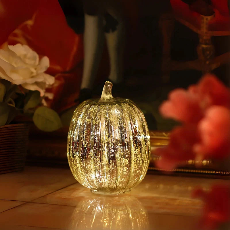 Pumpkin Decoration Light | Crackle Finish, Flicker Timer